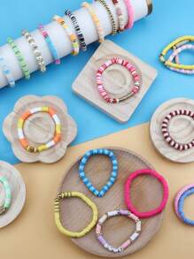 Perles d'argile, perles d'espacement rondes plates en argile Heishi pour la confection de bracelets, boucles d'oreilles, artisanat DIY pour cadeaux de fête