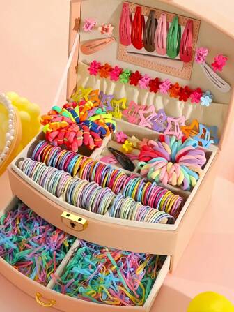 VBOOR 1210pcs/Set Minimalist Fashion Basic Hair Accessory Set, Includes Cute Elastic Headbands, Floral Hair Clips, Water Drop Shaped Hair Decorations, Multi-Element Styling Kit, Suitable For Girls And Women, All Seasons, Various Color Hair Accessories, Essential For Daily Hairstyles, Great Gift For Friends Valentines, School Stuff, Flower , Gifts, Head Bands