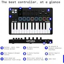 MiniLab 3 Unrsal MIDI Controller 25 Keys 8 Multi-Color Pads Black Music Production All-In-One Software Package - as pic - View 3