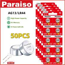 High Capatity 10-50PCS AG13 LR44 Battery 357 303 SR44 L1154F A76 Button Coin Cell Batteries For Watches Blood Glucose Meter Toys Music Books With 1 Pc Screwdriver Gift - AG13 LR44 - View 10