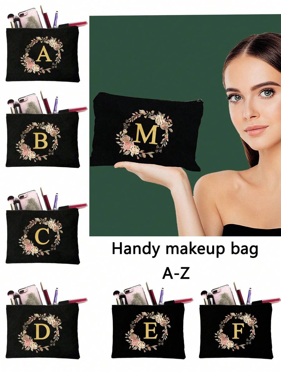 1 pièce Sac cosmétique portable avec motif de lettre, cadeau de la Saint-Valentin, organisateur de maquillage à fermeture éclair minimaliste, sac de toilette multifonction (direction de la fermeture éclair aléatoire), convient pour le stockage de cosmétiques pour femmes, organisation du maquillage dans la chambre d'étudiant, sac cadeau pour homme, sac à maquillage amusant avec impression de lettres colorées, cadeau pour l'enseignant à la rentrée, cadeau pour la sœur, cadeau pour femme, cadeau de Noël, beau cadeau pour elle, pochette, pochette de maquillage, accessoire de voyage - Multicolore - Voir 1