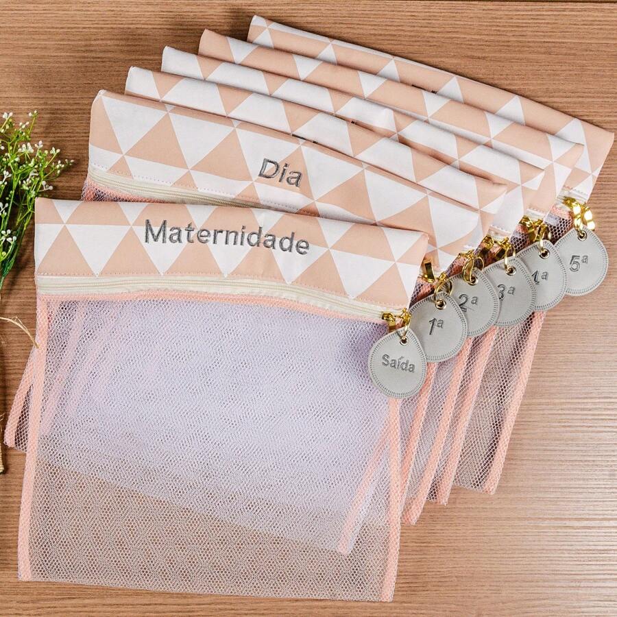 Maternity Organizer Bag Kit 4 And 6 Units. Luxury Nylon - 摩洛哥桃紅葡萄酒 - 查看 1
