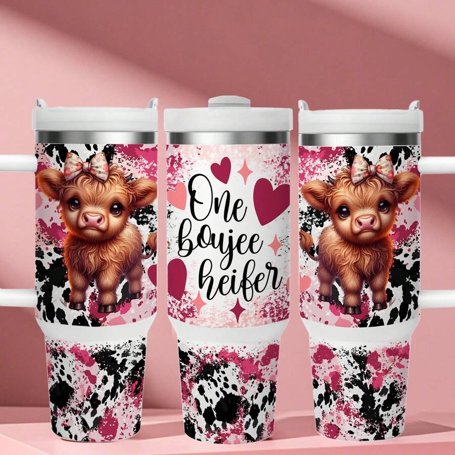 1 件 High Altitude Bull 保温杯，40 盎司不锈钢保温杯，随行杯，双层真空保温旅行杯，个性化设计，双层保温，适合家人和朋友返校礼物 - 彩色 - 查看 1