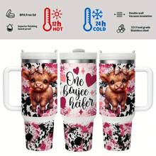 1 件 High Altitude Bull 保温杯，40 盎司不锈钢保温杯，随行杯，双层真空保温旅行杯，个性化设计，双层保温，适合家人和朋友返校礼物 - 彩色 - 查看 7