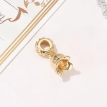 1 件时尚空心心形、玫瑰花、蝴蝶吊坠，适用于 DIY 手链和项链配饰 - 金黃色 - 查看 13
