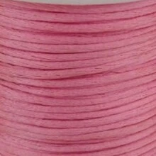Silk Thread Satin Cord 1mm - 5 Meters Various Colors - Medium Pink - View 2