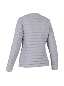 Women's Puffer Jacket Quilted Lightweight Padding Short Packable Bubble Outwear - Grey - View 4