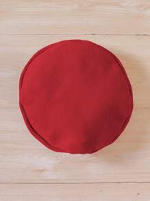 2 件套年轻女孩短夹克和围裙连衣裙套装，配蝴蝶结贝雷帽，秋冬