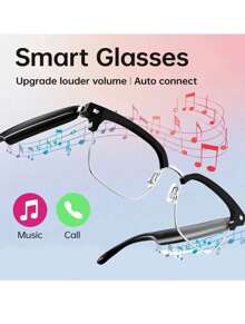 Ai Translation Glasses With More Than 144 Lanquages Real Time Translation And Touch, Voice Assistant,Antiblue Light, Smart Music Glasses, Great For Businees, Travel Or Overseas Students, Black,Perfect For Christmas, Spring Festival And Other Holiday Gifts For Boyfriends. - Multicolor - View 10