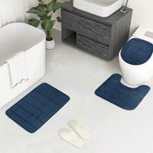 3pcs Bathroom Mat Set Includes Sink, Tub And Toilet Rugs, Soft & Water Absorbent Bathroom Floor Mats,Women Valentine Gift Birthday Boyfriend Girlfriend