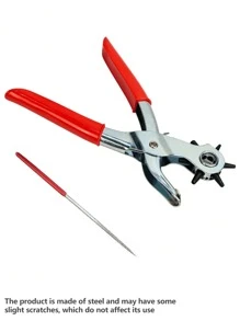 1pc Professional Leather Hole Punch Tool - For Punching Holes On Belts, Watch Bands, Handbag Straps Etc. - Precision Multi-Size Fabric And Leather Puncher For Crafts And Simple DIY Belt Holes - Multicolor - View 11