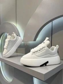 bingyuanjing 纯色时尚男士鞋防滑舒适休闲鞋，柔软鞋底适合户外散步、慢跑、旅行，多功能运动鞋 - 白色 - 查看 6