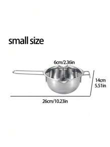 1pc 400ml Stainless Steel Candle Wax Melting Boiler Pot With Heat Resistant Handle For Melting Chocolate Candy And Candle Making Supplies - Silver - View 7