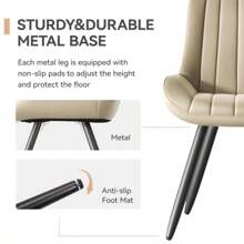 Nalupatio Dining Chairs Set Of 2, Modern Kitchen Chairs With Thick Cushions, Comfortable Upholstered Dining Chair With Metal Legs For Dining Room Or Kitchen Table