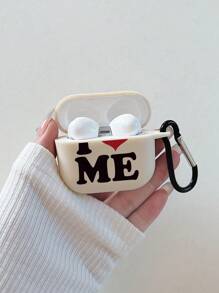 我爱我自己图案哑光米色保护壳带挂钩适用于 Apple 蓝牙耳机充电盒，适合 1/2、Pro、Pods 3、Pro（第二代）、4 和 Pods Pro 3，时尚且具有保护作用（不含耳机） - 彩色 - 查看 4