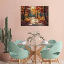 Mélodie d'automne dans la forêt : la lumière du soleil sur le chemin d'automne coloré, Puzzle en bois de 500/1000 pièces - Défilement artistique vibrant, un choix idéal pour les passionnés de puzzles en bois, la décoration des fêtes et les cadeaux