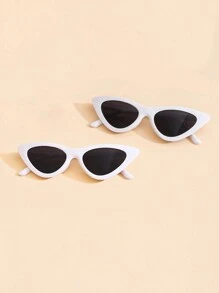 3 件儿童时尚眼镜套装，可爱猫咪，雏菊，三角形猫眼形眼镜 - 彩色 - 查看 6
