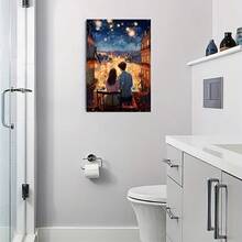 1 Pc Dating Art Wooden Framed Canvas Painting -  Thickness 2.25cm/0.9inch,Home Gift Decoration, Room Decoration Aesthetic, Wall Decoration Art, Perfect Gift, Autumn And Winter Wall Decoration, Living Room Decoration, Bedroom Decoration, Kitchen Decoration, Entry Decoration, Bathroom Decoration, Direct Wall Painting, High Quality Wall Painting Poster - Multicolor - View 6