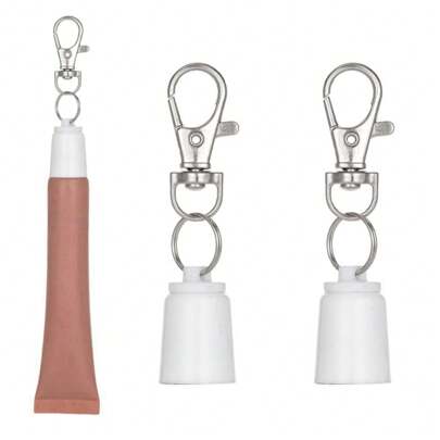 2 Stück Lipgloss Schlüsselanhänger Halterung, Lippenbalsam Schlüsselring Kappe, tragbarer Lipgloss Halter kompatibel mit LANGIGE 0,35oz & Aquaphor 0,35oz & Jack schwarz 0,25oz