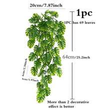 1/3 Piezas Plantas artificiales con hojas de caparazón de tortuga para colgar en la pared, enredaderas falsas de plástico para decoración de boda DIY, corona, decoración para sostener la muñeca de la novia, decoración de coche de boda, decoración de arco del dintel, decoración del hogar, comedor, dormitorio, florero, materiales de decoración de fiesta de cumpleaños, regalos de Año Nuevo