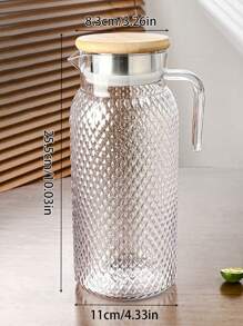 1 bình nước nhựa trong suốt có nắp và tay cầm, ấm trà chịu nhiệt, thích hợp đựng nước ép, sữa, đồ uống nóng hoặc lạnh, phù hợp để trong tủ lạnh, quầy bar, tụ họp gia đình, đựng trà đá, mứt, nước chanh, thích hợp cho nhà hàng, tiệc tùng và đám cưới. - Nhiều màu - Xem 11