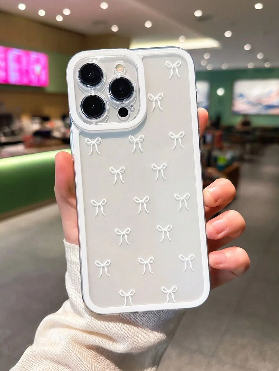 Transparent Bowknot Design Phone Case Compatible With IPhone 16 Pro Max, 14, 13, 12, 11 Pro Max, XS Max, X, XR, 8, 7, Plus, Mini, Suitable As Birthday Gift For Girlfriend, Boyfriend Or Personal Use