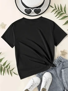 Mom's Love Is Infinite And Beyond" Graphic T-Shirt - Women's Casual Round Neck Short Sleeve Top, Breathable Polyester Blend, Machine Washable