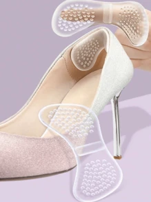 2 pièces Coussinets de talon anti-friction, coussins de talon en silicone invisible, antidérapant et doux, convient aux talons hauts, plates, sandales, chaussures de sport