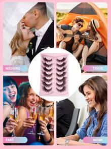 7 Paar/7 Paar*2 natürliche, dicke, flauschige Volumen Falsche Wimpern, dramatische, zerzauste Nerz Wimpern, 8D Volumen lang und verwischt, haltbar, Foxy Augen Lifting Look Verlängerung, volle Wimpernstreifen zum Verlängern und Volumisieren der äußeren Augenwinkel, Wimpernstreifen, Wimpern, Falsche Wimpern