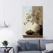 Large Canvas Wall Art, Modern Botanical Vase Painting, Plant Decor Poster For Living Room Bedroom, Contemporary Home Decoration Gifts - Unframed - View 3