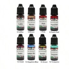 24 Colors 10ml High Concentrated Alcohol-Based Ink, Concentrated Epoxy Resin Paint Colour Dye Great For Resin Petri Dish, Coaster, Painting, Tumbler Cup Making