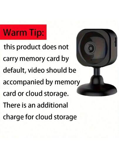 Piece Of Mini Slimme Security Camera, 2.4G WiFi Home Pet Monitor, 1080P Full HD Quality, Built In AP Hotspot, ,No Battery, Power Supply Through USB Supply,Two Way Audio, Night Vision Function, Motion Detection, Portable Desktop Installation Base,, Monitoring Wireless Outdoor Camera. view 10