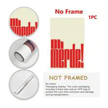 1 Art Deco Vintage "Oh Merde!" Lettering Print Canvas Posters - Modern Wall Hanging Wall Arts Decor Painting For Home Office, Bathroom, Living Room, Bedroom, Kitchen, Home Decor