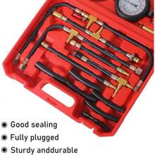 Fuel Injection Pressure Tester Kit 0-140 PSI Pro Auto Fuel Pressure Gauge For Fits Most Cars And Trucks - 1 - 查看 2
