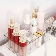 1 Piece Of Plastic Stackable Partition Storage Box Cover, Suitable For Kitchen Cabinets, Countertops, Tea And Coffee Bag Storage Boxes, 8 Transparent Compartments, Baskets, Boxes And Containers For Home Organization