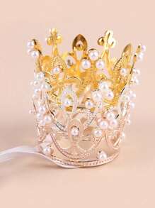 1pc Pet Birthday Crown Hat, Cat Birthday Crown Hat, Dog Birthday Crown Hat, Cat & Dog Pearl Crown Hat
