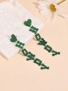 1 Pasang Anting Gantung Akrilik Gaya Koboi Barat "Howdy", Merah Muda Berkilau - anting-anting - View 6