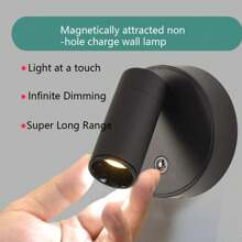 1pc Black/White Rechargeable Wall Light, Cabinet Light, Display Lighting, Dimmable, High Capacity Battery, USB Charging, Touch Type-C Charging Port, Magnetic COB Spotlight USB Tube Light, Wall Washer Light, Bedroom LED Light (If The Brightness Is Low, Long Press The Switch To Adjust The Dimmer) - Magnetic Wall Lamp - View 9