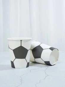 10pcs/25pcs Black Soccer Balls, Golf Balls, Green Soccer Themed Disposable Paper Cups, 9-Ounce/250ml Paper Cups, Disposable Beverage Cups, Disposable Coffee Cups, Beverage Cups, Cold Drink Cups, Hot Drink Cups, Coffee Cups, Meal Cups, Birthday Party Supplies, As Well As Accessories For Birthday Parties, Weddings, Homes, And Offices - Multicolor - View 4