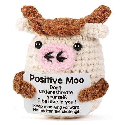 1 pieza Decoraciones de becerro hechas a mano a ganchillo de forma divertida, son buenos regalos para amigos y amantes. Las decoraciones de escritorio para el dormitorio son excelentes regalos para el Día de San Valentín, el Ramadán y los cumpleaños.