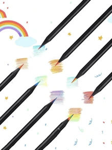 7 支-14 支/套彩虹变色铅笔、多色铅笔、儿童 DIY 渐变色混合绘图铅笔