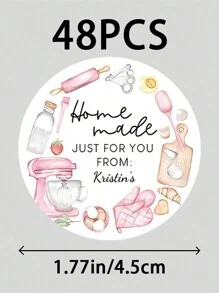 定制 48/96 件生日贴纸，个性化姓名贴花，适合派对礼物、纪念品、烘焙礼物 - 彩色 - 查看 12