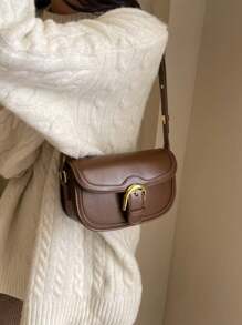 复古时尚女士百搭马鞍包，休闲单肩斜挎方形迷你包通勤包