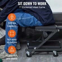 2-In-1 Crawler, 36-Inch (About 35.98inch) Z-Shaped Crawler Seat, 300 Pounds (About 149.7kg) Capacity Garage Chair Adjustable Rolling Folding Car Crawler With 6 2.5-Inch (About 2.52inch) Wheels Garage Chairs With Adjustable Roller Folding Car Crawlers/Seat Wheels, Mechanical Crawlers, Used For Car Maintenance