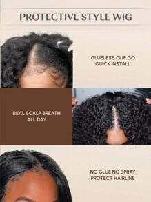 Hair Body Wave Upgrade V Part Wig With Drawstring Flip Over Weft Magic V-Line Beginner Friendly Mininal Leave Out EasiContour V Part Glueless Natural Black UNice Wigs For Women