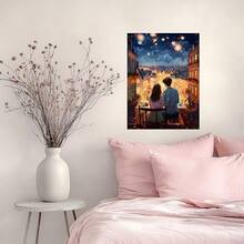 1 Pc Dating Art Wooden Framed Canvas Painting -  Thickness 2.25cm/0.9inch,Home Gift Decoration, Room Decoration Aesthetic, Wall Decoration Art, Perfect Gift, Autumn And Winter Wall Decoration, Living Room Decoration, Bedroom Decoration, Kitchen Decoration, Entry Decoration, Bathroom Decoration, Direct Wall Painting, High Quality Wall Painting Poster - Multicolor - View 4