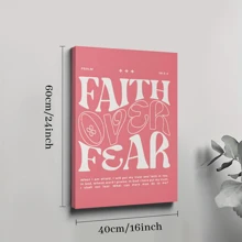 1pc Framed Canvas Poster, Modern Christian Pink Girl Preppy Decor Wall Art Canvas Paintings, Ideal Gift For Bedroom Living Room Corridor, Wall Art, Room Decoration