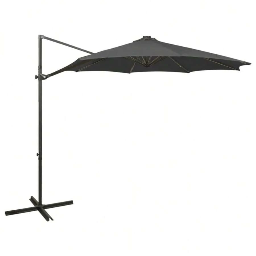 Cantilever Umbrella With LED Lighting 300 Cm Anthracite