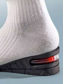 QKC 1 双男女通用可拆卸增高鞋垫，超柔软底部，舒适隐形半垫气垫鞋垫，适用于运动鞋、休闲鞋、靴子、运动鞋等。 - 黑色 - 查看 3