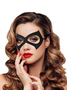 1pc PU Leather Women Cat Face Mask, Masquerade Party Mask Black Eye Mask Superhero Cosplay Accessories, Suitable For Carnival Party - Multicolor - View 5